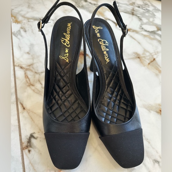 Sam Edelman Black Slingback Heels - Picture 2 of 5